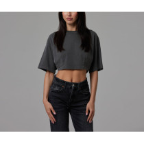 Women's short sleeve crew neck cropped t shirts oversized sports tee