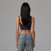 Women's low impact streetwear sports bra ribbed lounge crop top