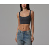 Women's low impact streetwear sports bra ribbed lounge crop top