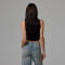 Crew neck fitted rib crop tank for women lightweight tank top