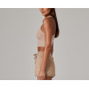 High neck halter crop tank rib stretchy fitted sleeveless top