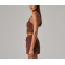 High neck halter crop tank rib stretchy fitted sleeveless top