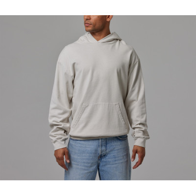 Men's basic style lightweight 100%cotton hoodies with kangaroo pockets