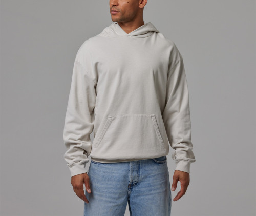 Men's basic style lightweight 100%cotton hoodies with kangaroo pockets