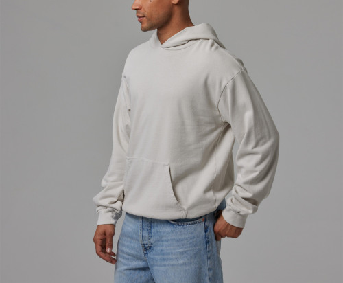 Men's basic style lightweight 100%cotton hoodies with kangaroo pockets