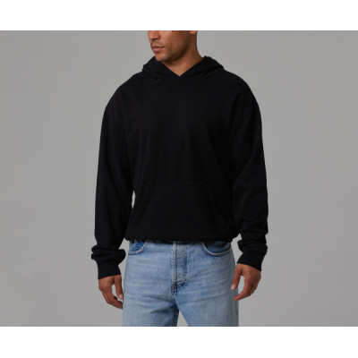 Men's basic style lightweight 100%cotton hoodies with kangaroo pockets