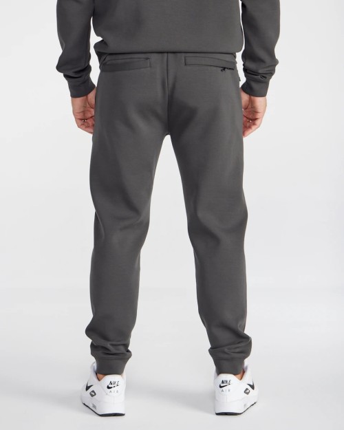 Elastic waist men's cotton joggers with zipper pockets