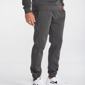 Elastic waist men's cotton joggers with zipper pockets