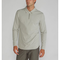 Quarter zip cotton polos for men long sleeve lightweight shirts