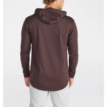 Men's hooded long sleeve shirts regular fit moisture wicking tees