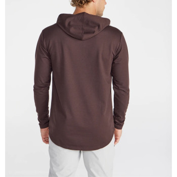 Men's hooded long sleeve shirts regular fit moisture wicking tees