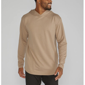 Men's hooded long sleeve shirts regular fit moisture wicking tees