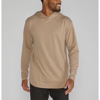 Men's hooded long sleeve shirts regular fit moisture wicking tees