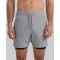 Men's 2 in 1 woven shorts with side pockets adjustable waist running shorts