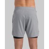 Men's 2 in 1 woven shorts with side pockets adjustable waist running shorts