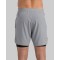 Men's 2 in 1 woven shorts with side pockets adjustable waist running shorts