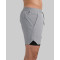 Men's 2 in 1 woven shorts with side pockets adjustable waist running shorts