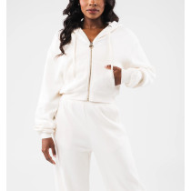 Cotton fleece zip hoodies for women high quality hooded jackets