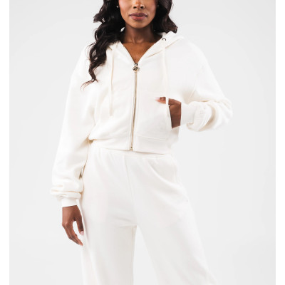 Cotton fleece zip hoodies for women high quality hooded jackets