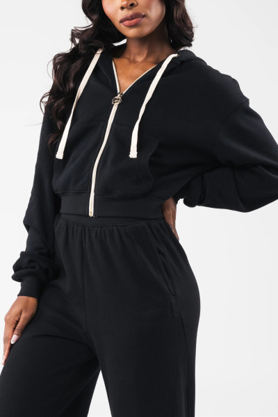 Cotton fleece zip hoodies for women high quality hooded jackets