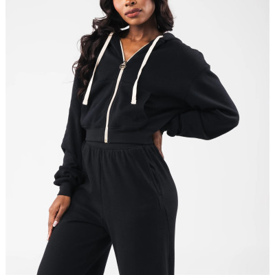 Cotton fleece zip hoodies for women high quality hooded jackets