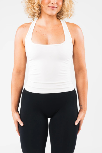 Women's lightweight square neck tank top with racerback design
