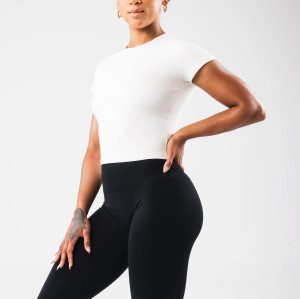 Women's short sleeve baby tee athletic fit sports tees