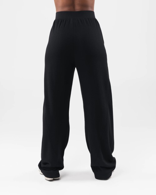 Rib waist flared pants for women cotton fleece bell bottomed sweatpants