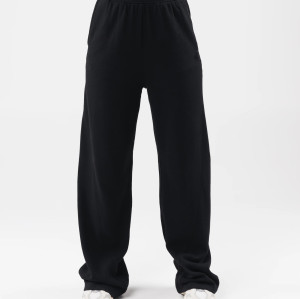 Rib waist flared pants for women cotton fleece bell bottomed sweatpants