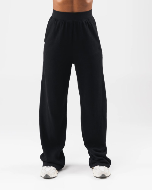 Rib waist flared pants for women cotton fleece bell bottomed sweatpants