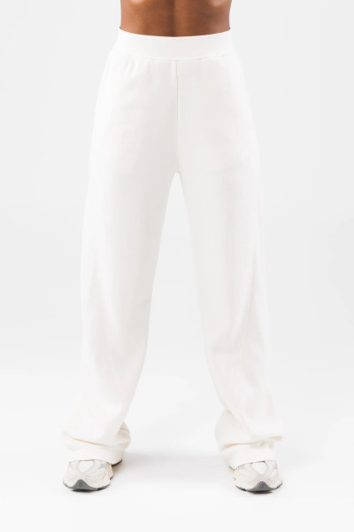 Rib waist flared pants for women cotton fleece bell bottomed sweatpants