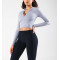 Long sleeve half zip t shirts buttery soft cropped tee