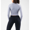 Long sleeve half zip t shirts buttery soft cropped tee