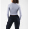 Long sleeve half zip t shirts buttery soft cropped tee