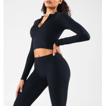 Long sleeve half zip t shirts buttery soft cropped tee