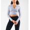 Long sleeve half zip t shirts buttery soft cropped tee