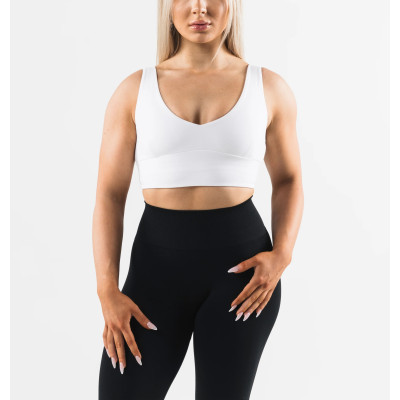 V neck hollow back sports bra with removable padding