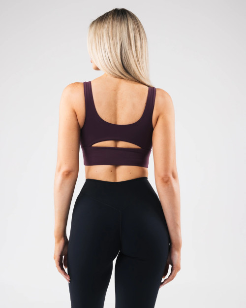 V neck hollow back sports bra with removable padding