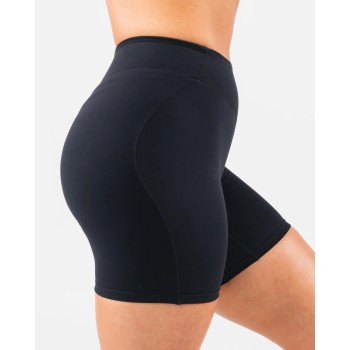 Women's high waisted no front seam yoga shorts with hiden scrunch seam