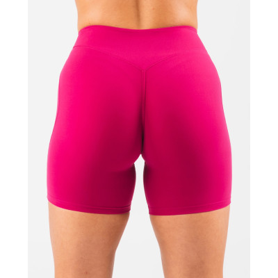Women's high waisted no front seam yoga shorts with hiden scrunch seam