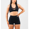 Women's v neck low impact cross back mesh sports bra