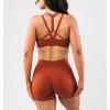 Women's v neck low impact cross back mesh sports bra