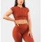 Short sleeve zip bra longline padded gym top