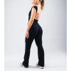 Short sleeve open back sports jumpsuits with flared leg
