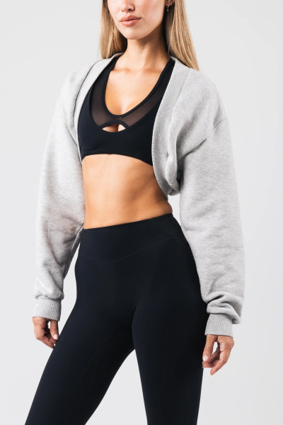 Women's oversized long sleeve cotton shrug stylish cropped sweatshirts top