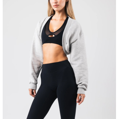 Women's oversized long sleeve cotton shrug stylish cropped sweatshirts top