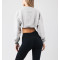 Women's oversized long sleeve cotton shrug stylish cropped sweatshirts top