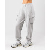 Women's mid rise cotton fleece cargo pants with side pockets