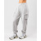 Women's mid rise cotton fleece cargo pants with side pockets