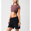 Women's short sleeve form fitting sports crop top lightweight flattering t shirts